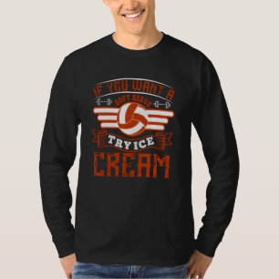 Camiseta Voleibol Tenta Sorvete Como Um Saco Mole