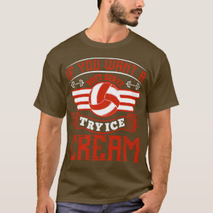 Camiseta Voleibol Tenta Sorvete Como Um Saco Mole