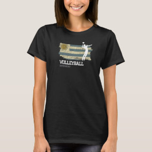 Camiseta Voleibol Uruguai Bandeira Mulheres de Voleibol