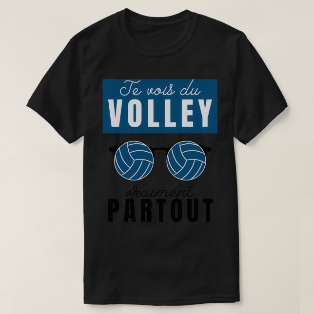 Camiseta Voleibol vejo voleibol por todo o lado 6 (Frente do Design)