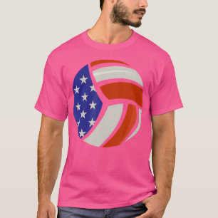 Camiseta Volley Ball American Flag Sports Game Patriótico V