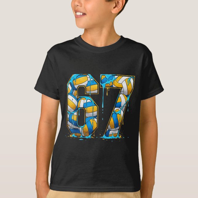 Camiseta Volleyball 67 Six Seven Srt Funny Gen Alpha Z Meme (Frente)
