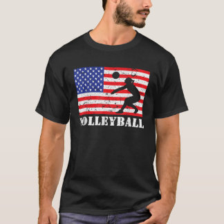 Camiseta Volleyball Angustiado Bandeira Americana EUA Vinta