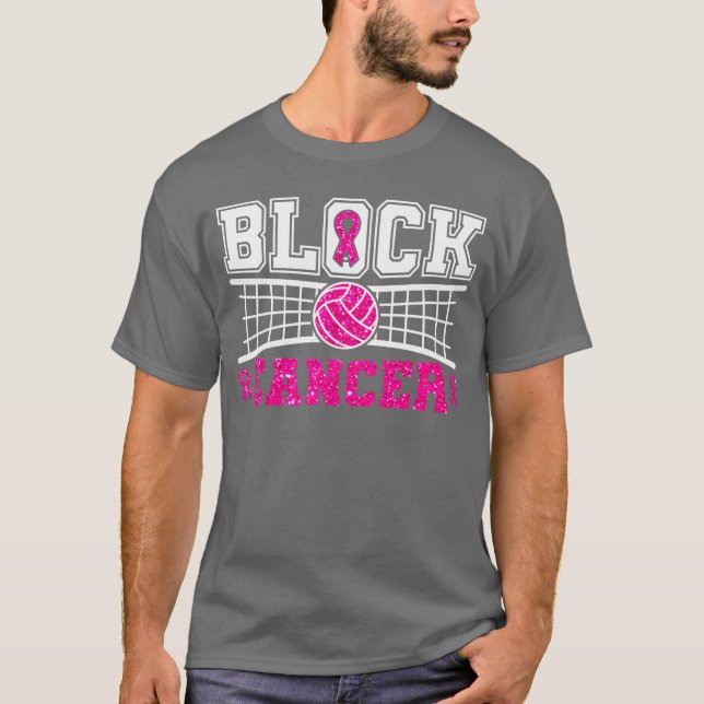 Camiseta Volleyball Breast Cancer Awareness Block Out Cance (Frente)