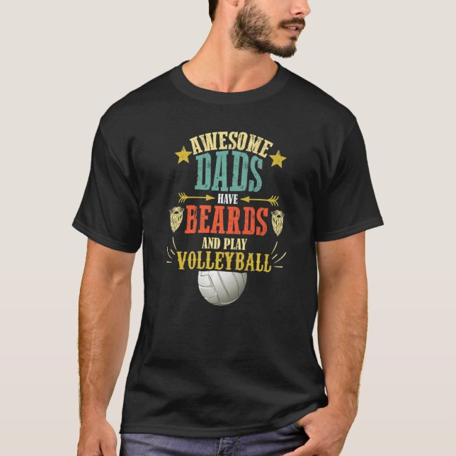 Camiseta Volleyball Dad Beard  Cute Fathers Day Volleyball (Frente)