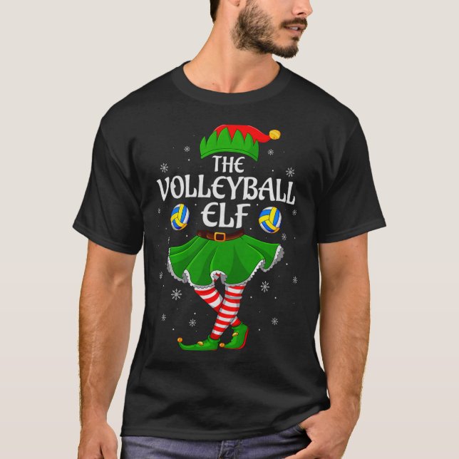 Camiseta Volleyball Elf Christmas Family Girls Women Elf Sq (Frente)