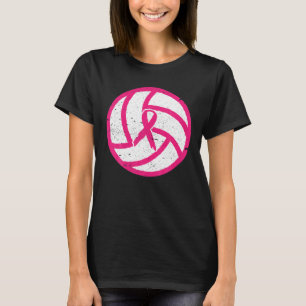 Camiseta Volleyball Fita Rosa Conscientização do Câncer de 