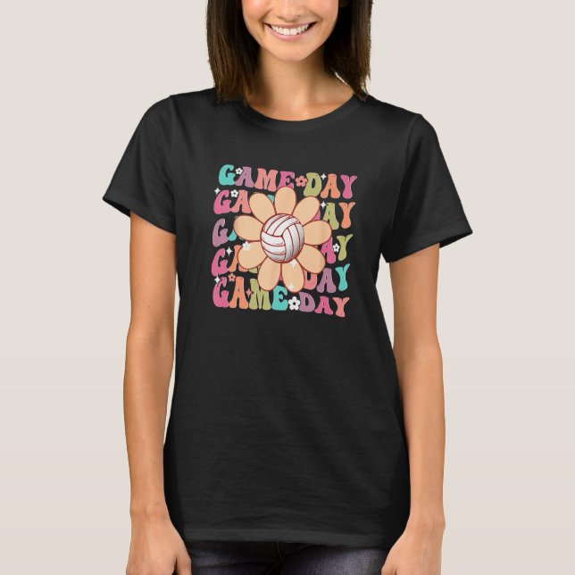 Camiseta Volleyball Game Day Team Sports Volleyball Mom Gam (Frente)