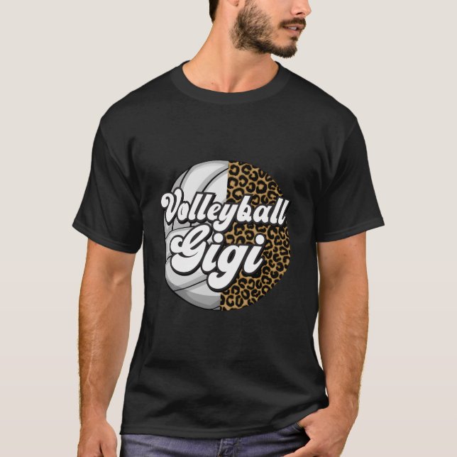 Camiseta Volleyball Gigi Leopard Grandma Gigi Of A Volleyba (Frente)