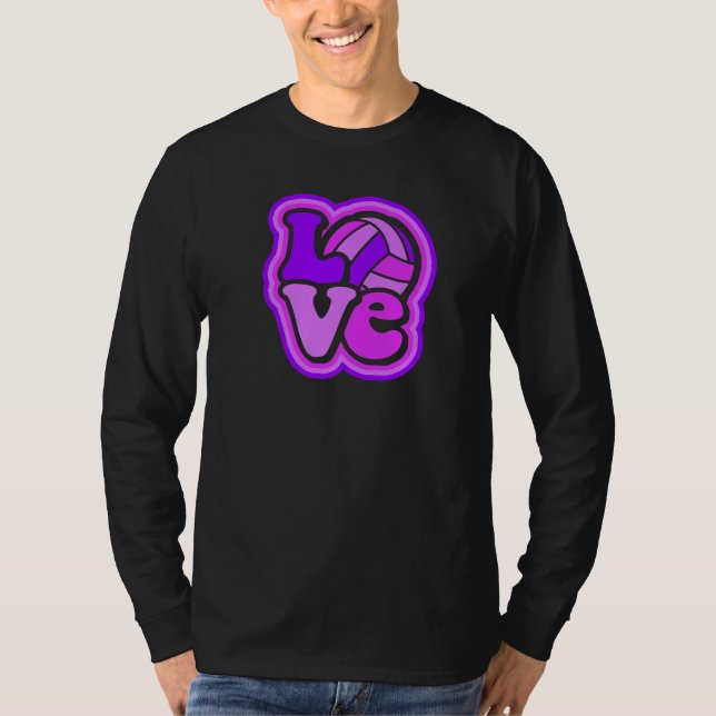 Camiseta Volleyball Love Purple & Pink for Teens & Women Pr (Frente)