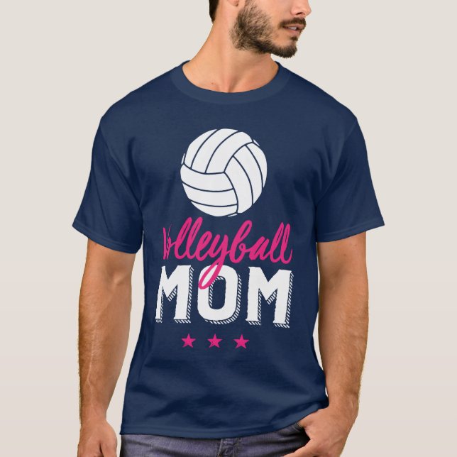 Camiseta Volleyball Mom Proud Mother And Sports Parents fam (Frente)