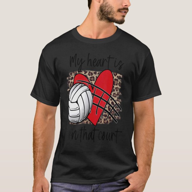 Camiseta Volleyball My Heart is on that Court Leopard Volle (Frente)