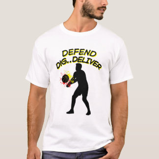 Camiseta Volleyball Player Silhouette - Defend Dig Deliver 