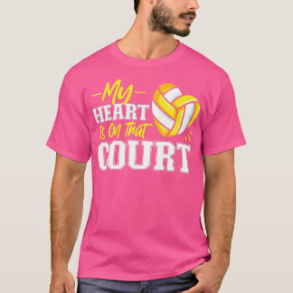 Camiseta Volleyball Player Team My Heart Is On That Court 