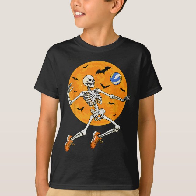 Camiseta Volleyball Skeleton Soky Boys Halloween Volleyball (Frente)