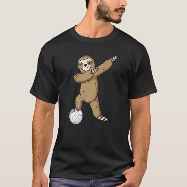Camiseta Volleyball Sloth Dabbing Kids Boys Girls Youth   (Frente)