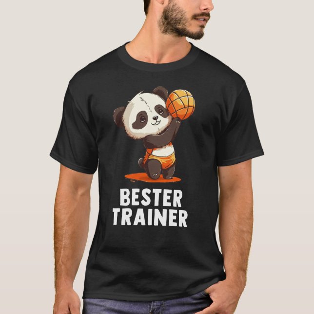 Camiseta Volleyball Trainer Cute Baby Panda Volleyball (Frente)