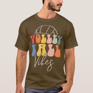 Camiseta Volleyball Vibes Retro Hippie Volleyball Gift For 