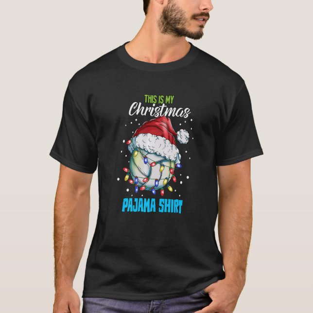 Camiseta Volleyballer X mas Hat This Is My Christmas Pajama (Frente)