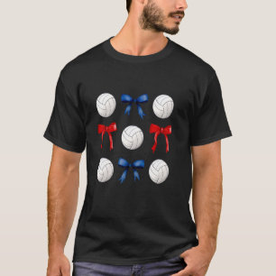Camiseta Volleyballs & Arcos Vermelhos e Azuis T de Volei F