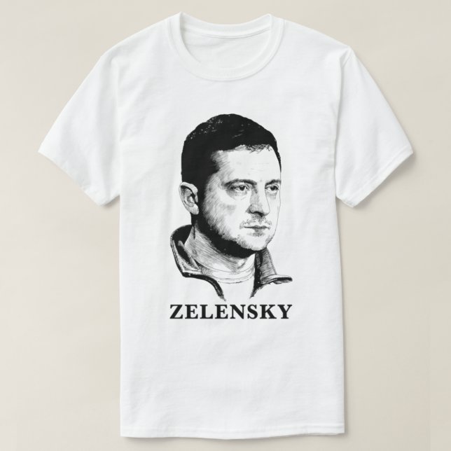 Camiseta Volodymyr Zelensky Art Ucra (Frente do Design)