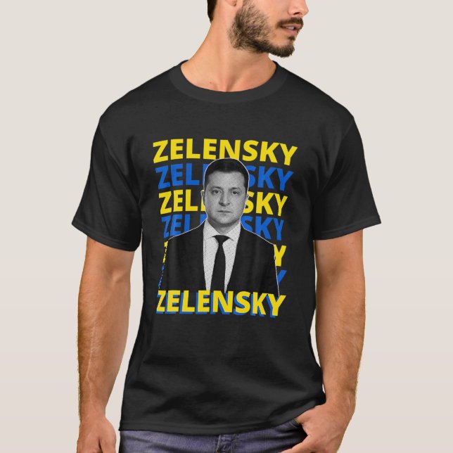 Camiseta Volodymyr Zelensky Presidente Da Ucrânia Apoia O R (Frente)