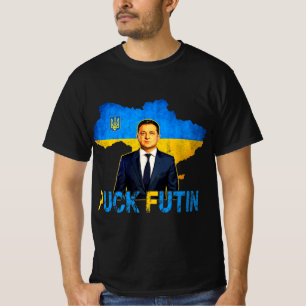 Camiseta Volodymyr Zelensky Puck Futin Memória Eu Fico Com 