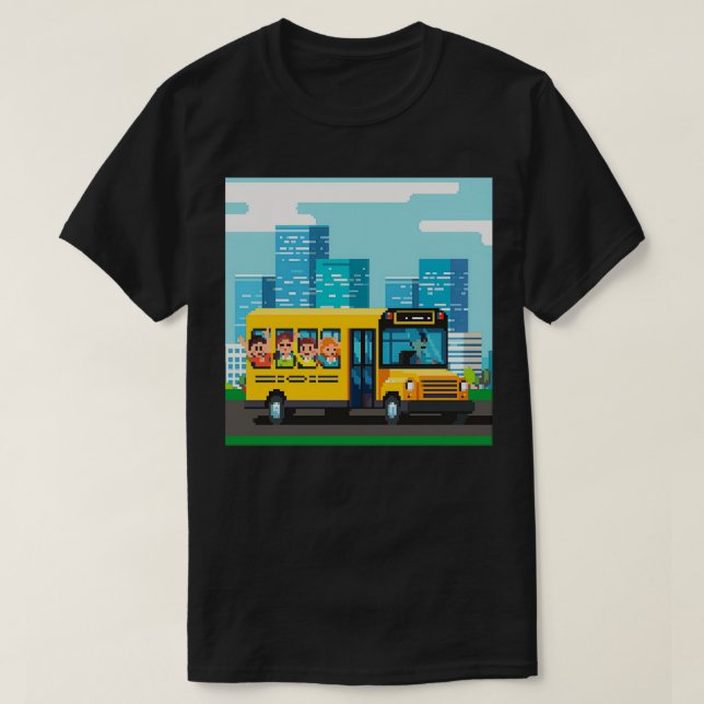 Camiseta Volta à escola em pixels 1 (Frente do Design)