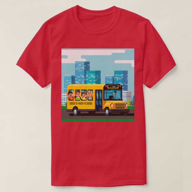 Camiseta Volta à escola em pixels 3 (Frente do Design)