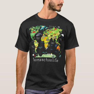 Camiseta Volta à Escola Escolar Mundial Mapear Geografia