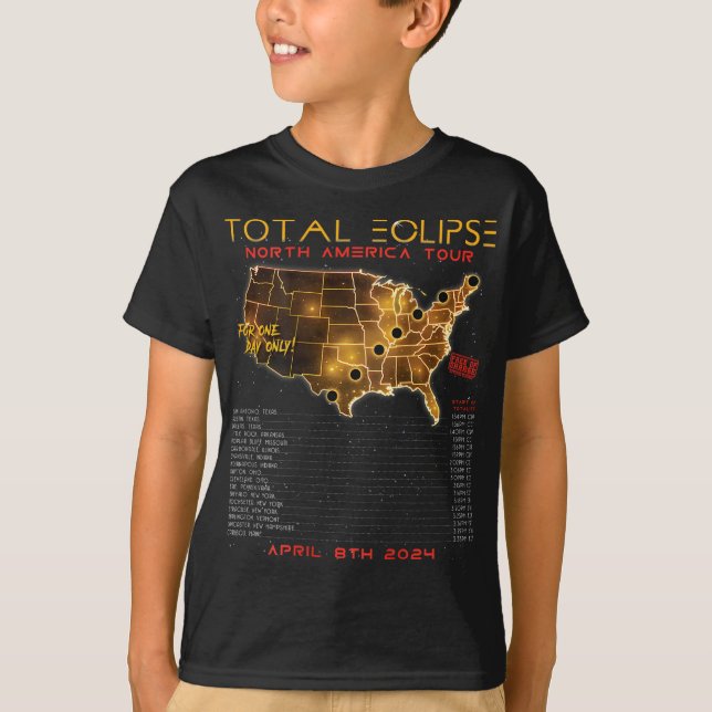Camiseta Volta) Total Solar Eclipse 2024 Tour na América do (Frente)
