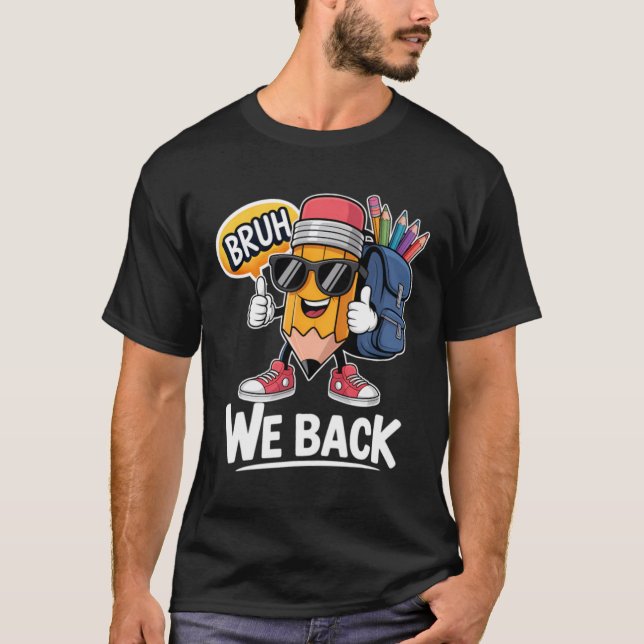 Camiseta Voltamos Lápis Professor Aluno Volta às Aulas (Frente)