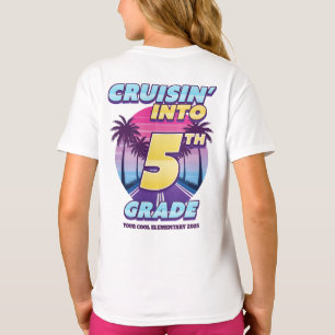 Camiseta Voltando à Escola para o 5º Ano Frente e Verso