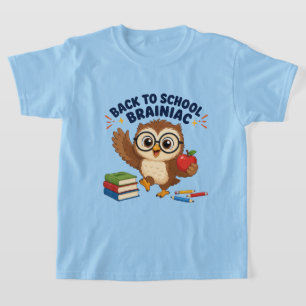 Camiseta Voltar à Brainiac Escolar Design de Coruja Fofa