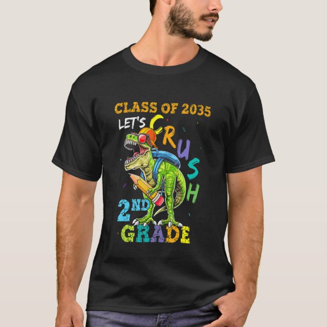 Camiseta Voltar À Classe De segundo De Esmagamento De Vamos (Frente)