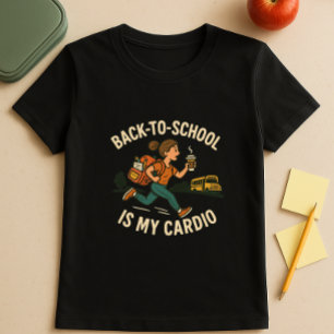 Camiseta Voltar à escola é meu Cardio; pai da escola retrô