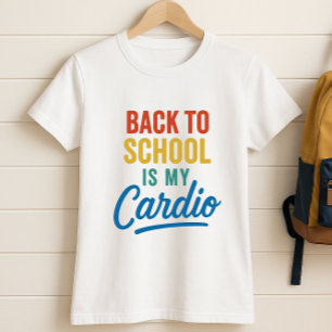 Camiseta Voltar à escola é o meu Cardio; Escola Parcial Ret