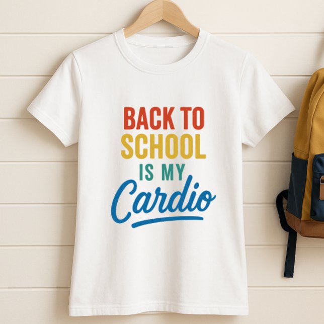 Camiseta Voltar à escola é o meu Cardio; Escola Parcial Ret (Criador carregado)
