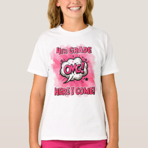 Camiseta Voltar à Escola Estilo de Quadrinhos do 4º Grau