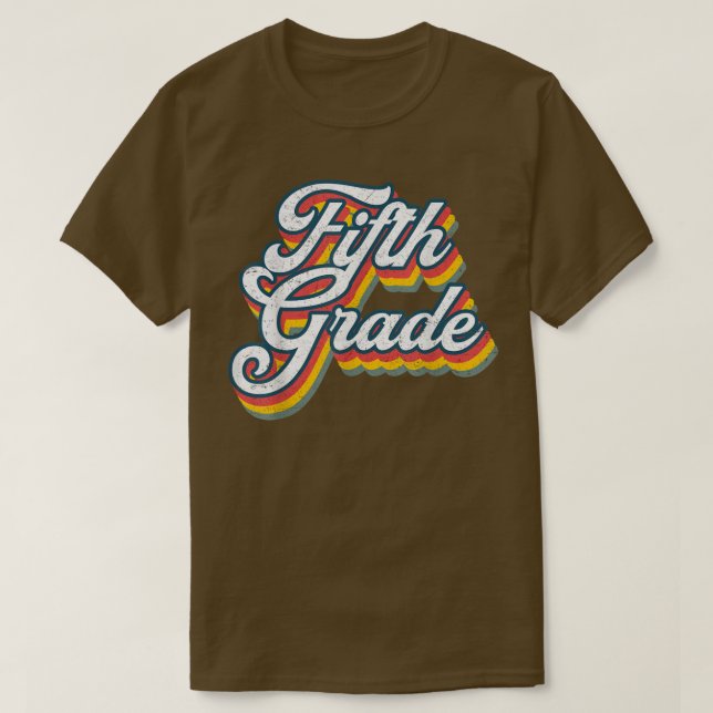 Camiseta Voltar À Escola, Grau 5, Grau 5.º Grau, (Frente do Design)