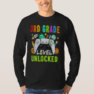 Camiseta Voltar à Escola Jogo de Vídeo Desbloqueado do 3º N