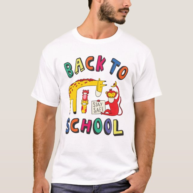 Camiseta Voltar à escola - Mantenha-se seguro (Frente)