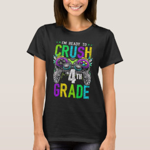 Camiseta Voltar à Escola Nível 4 Desbloqueado Gamer Firmes