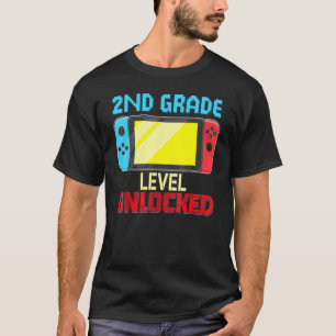 Camiseta Voltar à escola Nível de segundo de jogador de víd