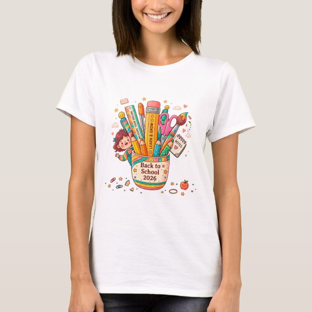 Camiseta Voltar à Escola Personalizado 2026 (Frente)