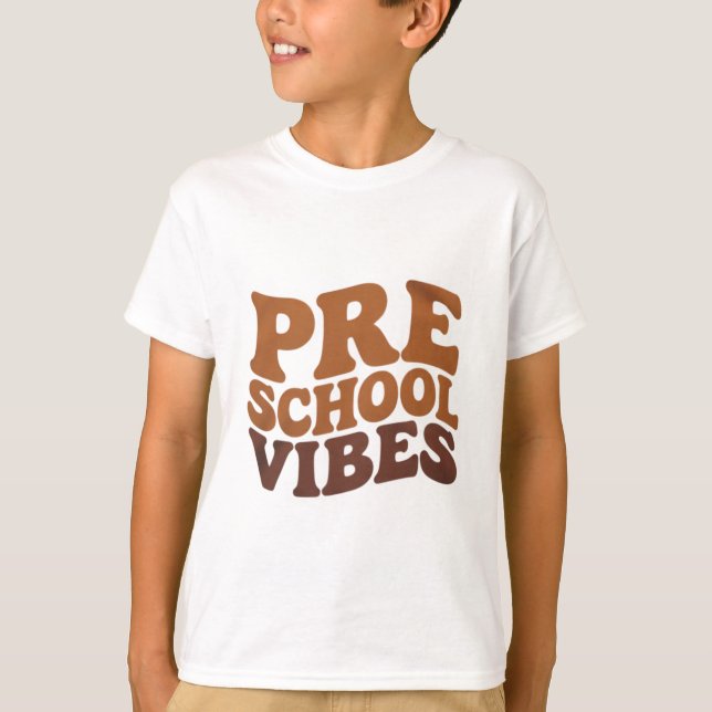 Camiseta Voltar à escola Primeiro dia da pré-escola Groovy (Frente)