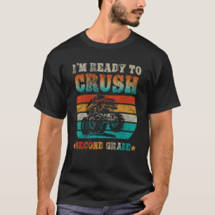 Camiseta Voltar À Escola Pronta Para Esmagar Monstro De Seg