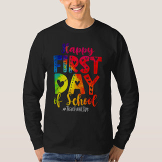 Camiseta Voltar à Escola Tie Dye Feliz Primeiro Dia de Aula