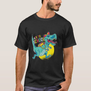 Camiseta Voltar À Gráfico T-Rex Do Dinossauro Colorido Da E