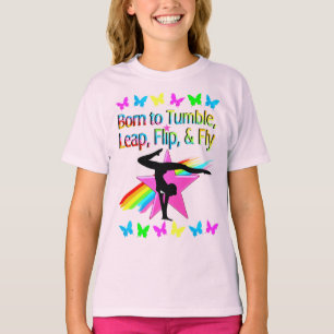 CAMISETA VOLTAR A VOAR A GINÁSTICA GIRL RAINBOW DESIGN